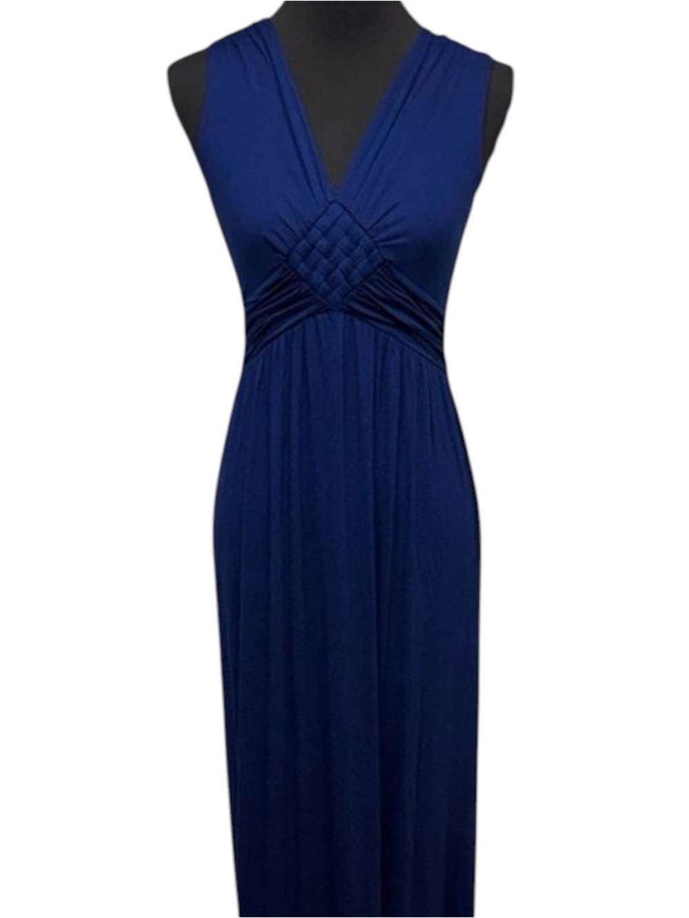NWT Gilli Jessie Navy Blue Sleeveless V-Neck Knit Maxi Dress Wedding Guest Sz M